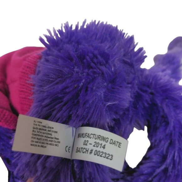 The Petting Zoo Sky Deck Chicago Purple Hanging Monkey Plush Hoodie 2014 19.5" - Picture 7 of 7